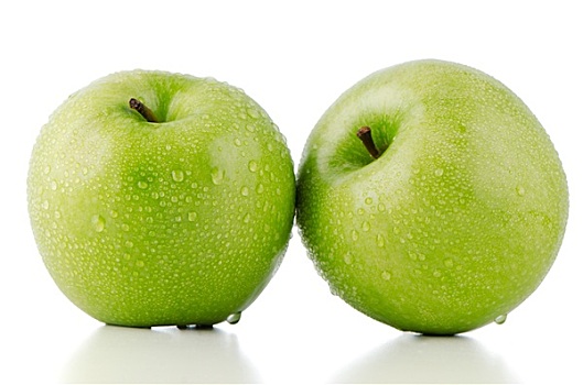 两个,翠绿,苹果