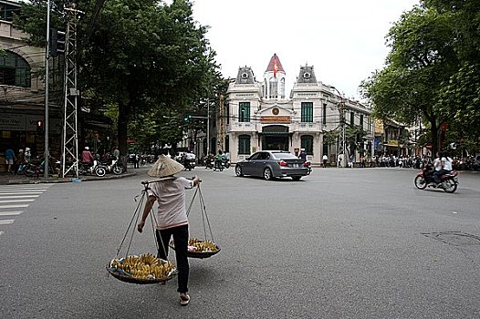 摊贩,街道,河内,越南