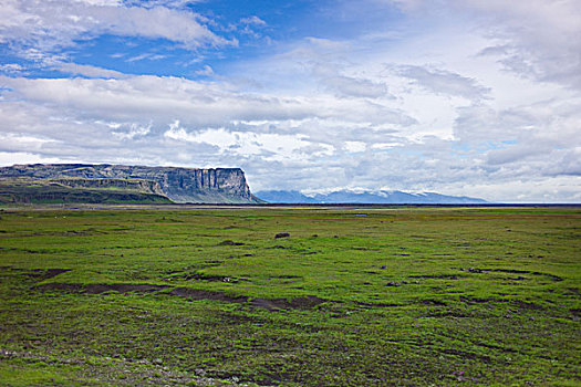 乡村,悬崖,远景,冰岛