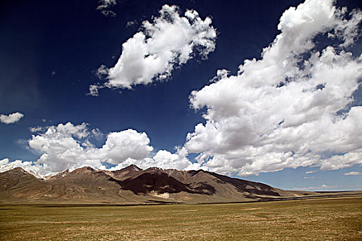 西藏,高原,蓝天,白云,湖水,0051
