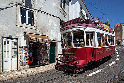 老,有轨电车,老城,区域,阿尔法马区,里斯本,葡萄牙,欧洲