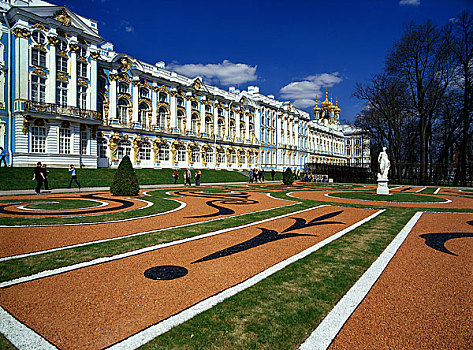 圣彼得堡城市景点叶卡婕琳娜皇宫,南侧