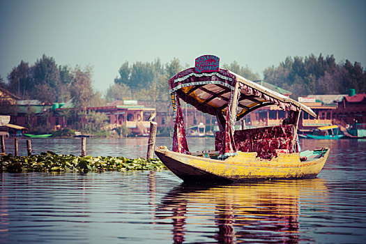 船,湖,克什米尔,印度