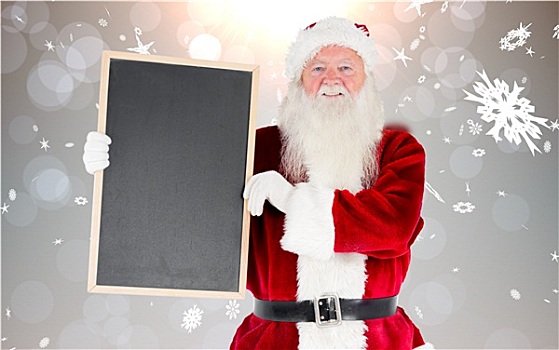 合成效果,图像,圣诞老人,展示,黑板