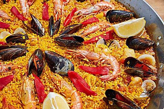 海鲜,拌饭,西班牙,烹饪,瓦伦西亚