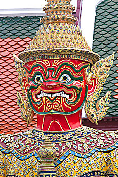 佛教,神话,保护,寺庙,翡翠佛,地区,大皇宫,曼谷,泰国