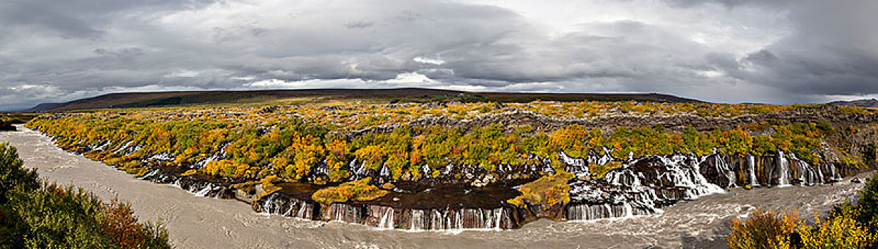 冰岛,西部,秋色,多云,脏