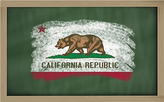 旗帜,美国,加利福尼亚,黑板,涂绘,粉笔