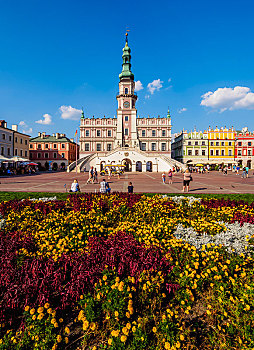 市场,广场,市政厅,老城,卢布林,波兰,欧洲