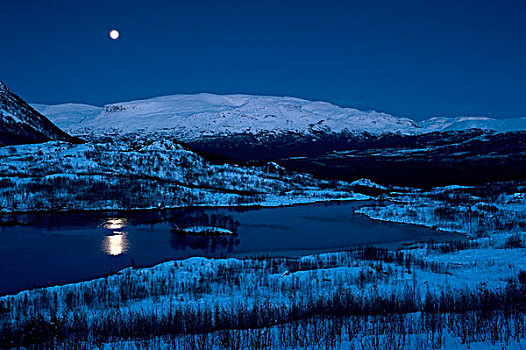 月出,边缘,挪威,欧洲