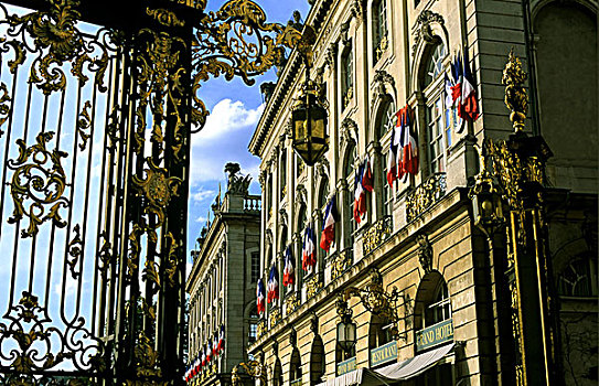 大酒店,镀金,熟铁,栏杆,斯坦尼斯瓦夫广场,广场,洛林,法国