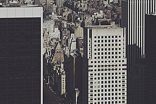 航拍,城市,摩天大楼
