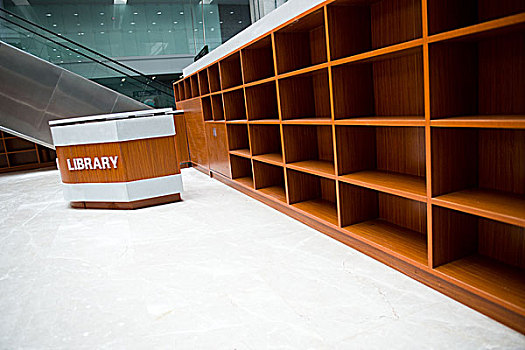 留白,木质,书架,图书馆