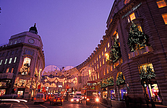 英格兰,伦敦,街道,圣诞节