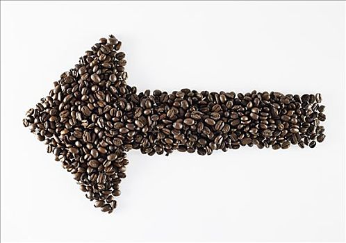 咖啡豆,堆,形状,箭头