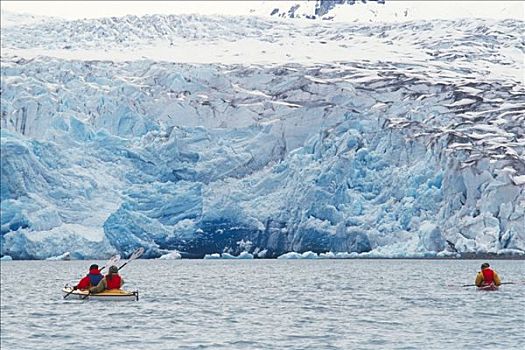 漂流者,划船,冰河湾,夏天,东南阿拉斯加
