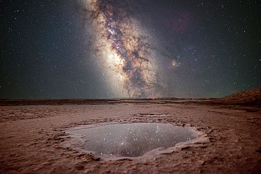 青海大柴旦翡翠湖星空银河