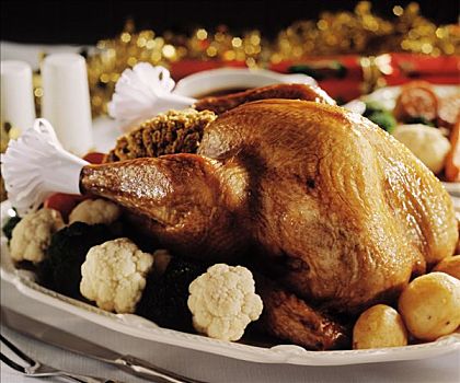 感恩节,圣诞节,烤火鸡,餐饭