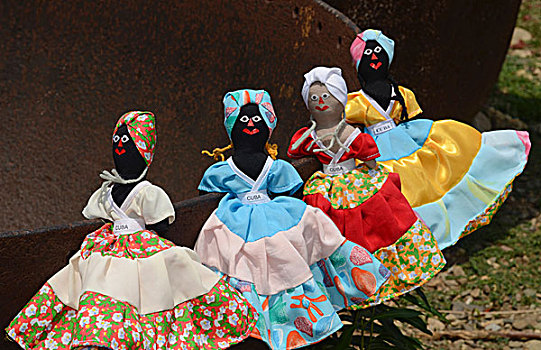 古巴,哈瓦那,娃娃,出售,纪念品,黑色,脸,服饰,服装