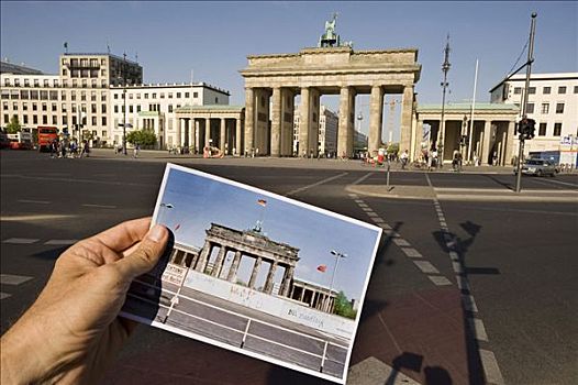 勃兰登堡门,历史,照相,墙壁,柏林,德国,欧洲