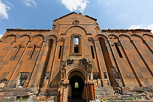 大教堂,毁坏,古老,亚美尼亚,丝绸,路线,东安纳托利亚地区,安纳托利亚,土耳其,亚洲