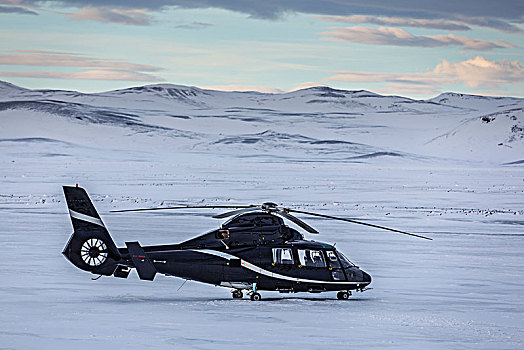 直升飞机,裂缝,喷发,火山,冰岛,八月