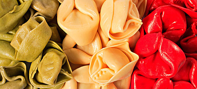 色彩,意大利式水饺,意大利贝壳面,放置,形态,意大利国旗