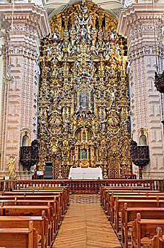 圣坛,教区,圣塞巴斯蒂安,殖民地,巴洛克,塔斯科,墨西哥,北美