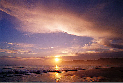 日落,靠近,勇敢,西海岸小径,环太平洋国家公园