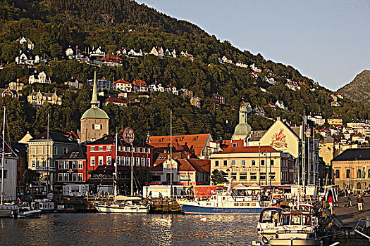 挪威,卑尔根,港口,场景