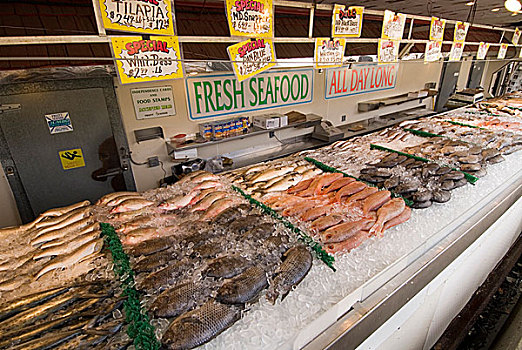 华盛顿特区,食物,鲜鱼,贝类,市场,缅因,销售,切萨皮克湾,蓝色,多样,鱼肉,肉片,红鲷鱼,新鲜,生活方式,船