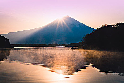 山,富士山,日出
