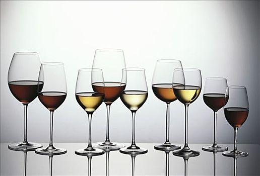 多样,葡萄酒,玻璃杯