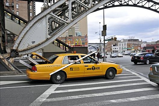 黄色出租车,出租车,曼哈顿,纽约,美国