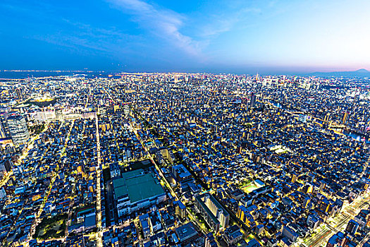 航拍,城市,天際線,東京