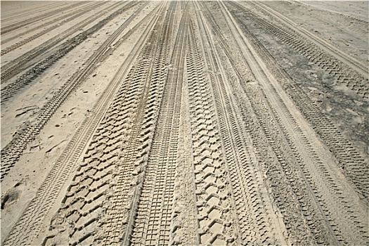 沙子,痕迹,汽车