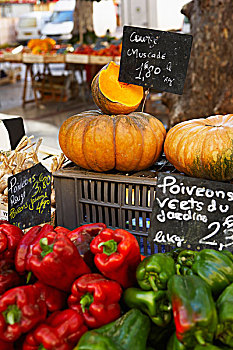 菜摊,市场,普罗旺斯地区艾克斯,罗讷河口省,普罗旺斯,法国