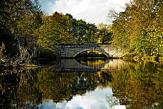 桥,上方,河,峰区国家公园,德贝郡,英格兰