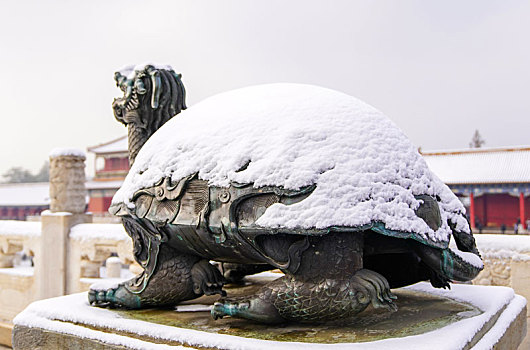 北京天安门故宫雪景