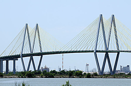 桥,休斯顿,船,水道,德克萨斯,美国