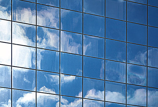 抽象,背景,纹理,云,反射,窗户,现代办公室,建筑