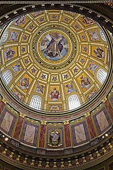 内景,装饰,天花板,圆顶,圣徒,大教堂,布达佩斯,匈牙利