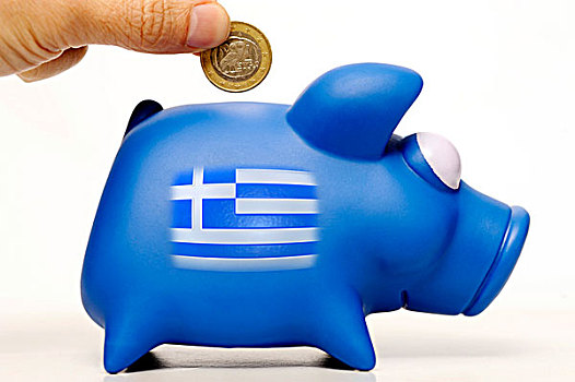 小猪,希腊,旗帜,象征,图像,政府,赤字,债务,危机