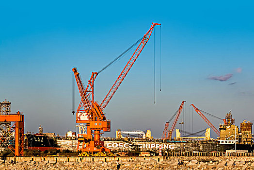 河北省秦皇岛市山海关工业码头建筑景观