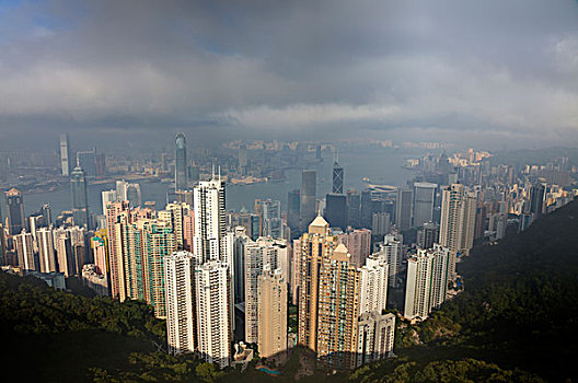 东南亚,中国,香港,风景,市区,顶峰,注视,区域