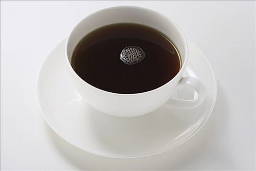 黑咖啡,白色,杯碟
