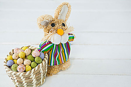 篮子,复活节彩蛋,复活节兔子,白色背景,背景