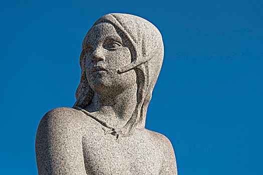女孩,花冈岩,雕塑,古斯塔夫-维格朗,公园,奥斯陆,挪威,欧洲