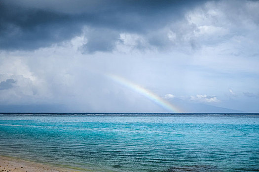 彩虹,海滩,泻湖,茉莉亚岛,岛屿