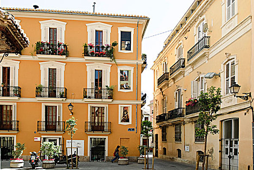 建筑,广场,瓦伦西亚,西班牙,欧洲